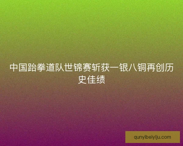 中国跆拳道队世锦赛斩获一银八铜再创历史佳绩