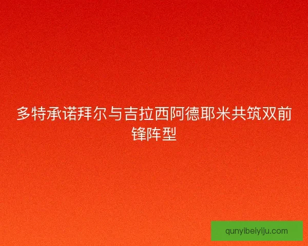 多特承诺拜尔与吉拉西阿德耶米共筑双前锋阵型
